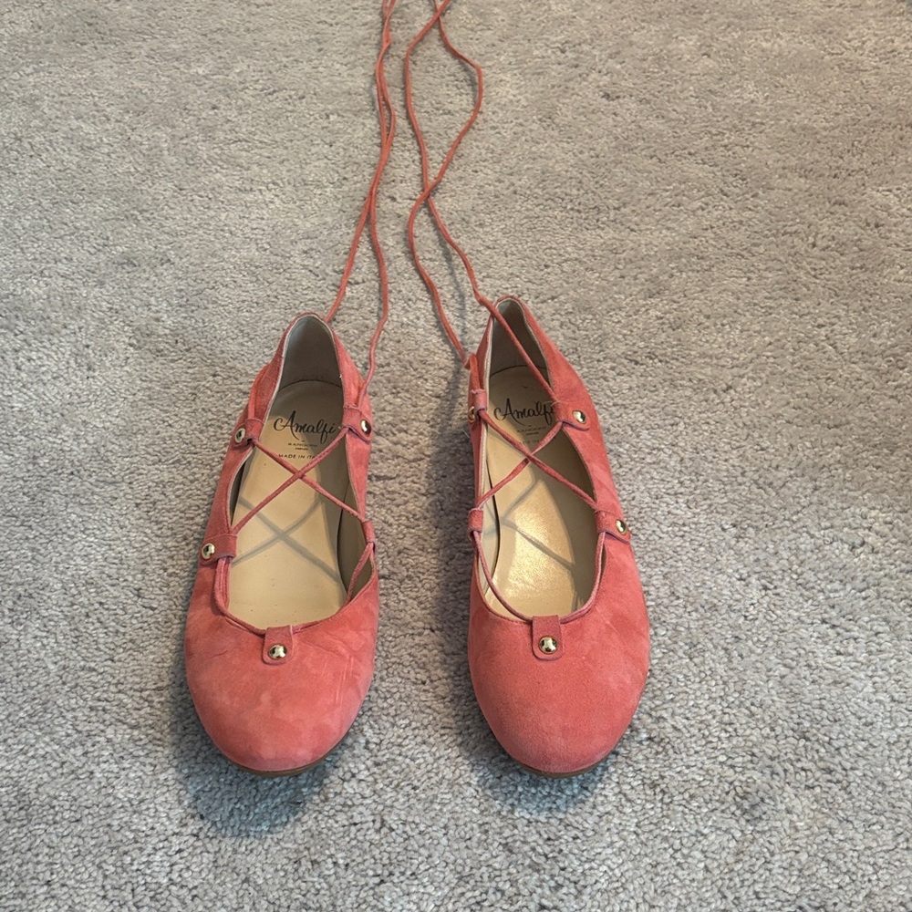 Amalfi Pink Lace-Up Flats